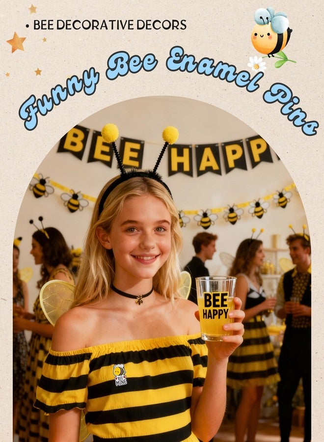 RANERVZ 20pcs Funny Bee Pins Bulk with Storage Bag Cute Let It Bee Decorative Brooch Pins Accessories Cartoon Bee Enamel Pins for Backpack Hat Jackets Christmas Birthday Graduation Gifts for Women Kids Bee Lovers Pin Collectors - Image 2